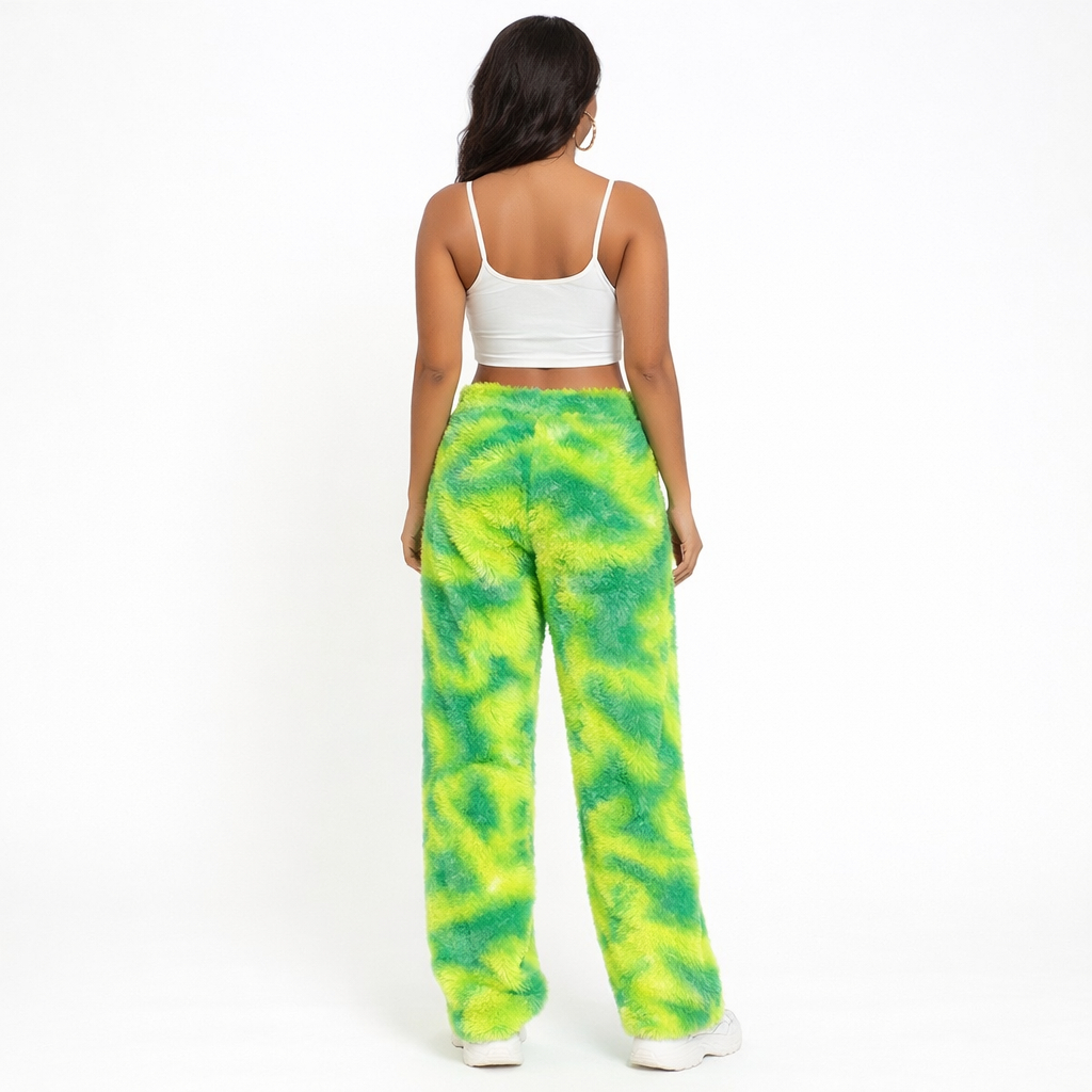 Neon Swirl Plush Lounge Trousers
